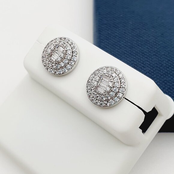 925 Sterling Silver Plated CZ Earrings, EVBRS570 - Picture 5 of 8